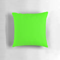 Neon green throw pillow with a bright, fluorescent hue