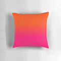 Neon orange and pink ombre fade throw pillow with a bright, modern color design