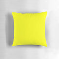 Neon yellow decorative throw pillow, perfect for adding a pop of color to any room.