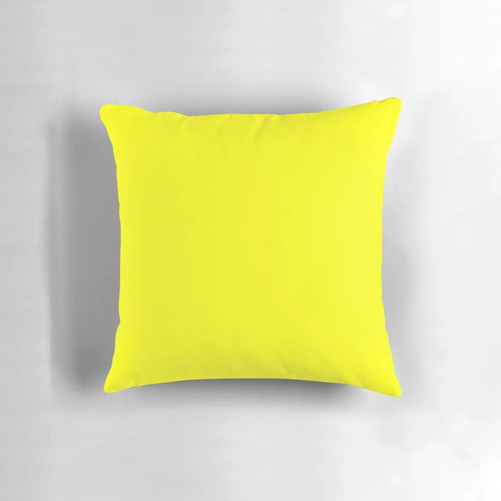 Neon yellow decorative throw pillow with a solid, minimalist design