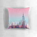 Colorful pillow featuring a vibrant landscape of New York City skyline