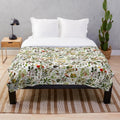 New Zealand nature plush blanket featuring diverse flora and fauna
