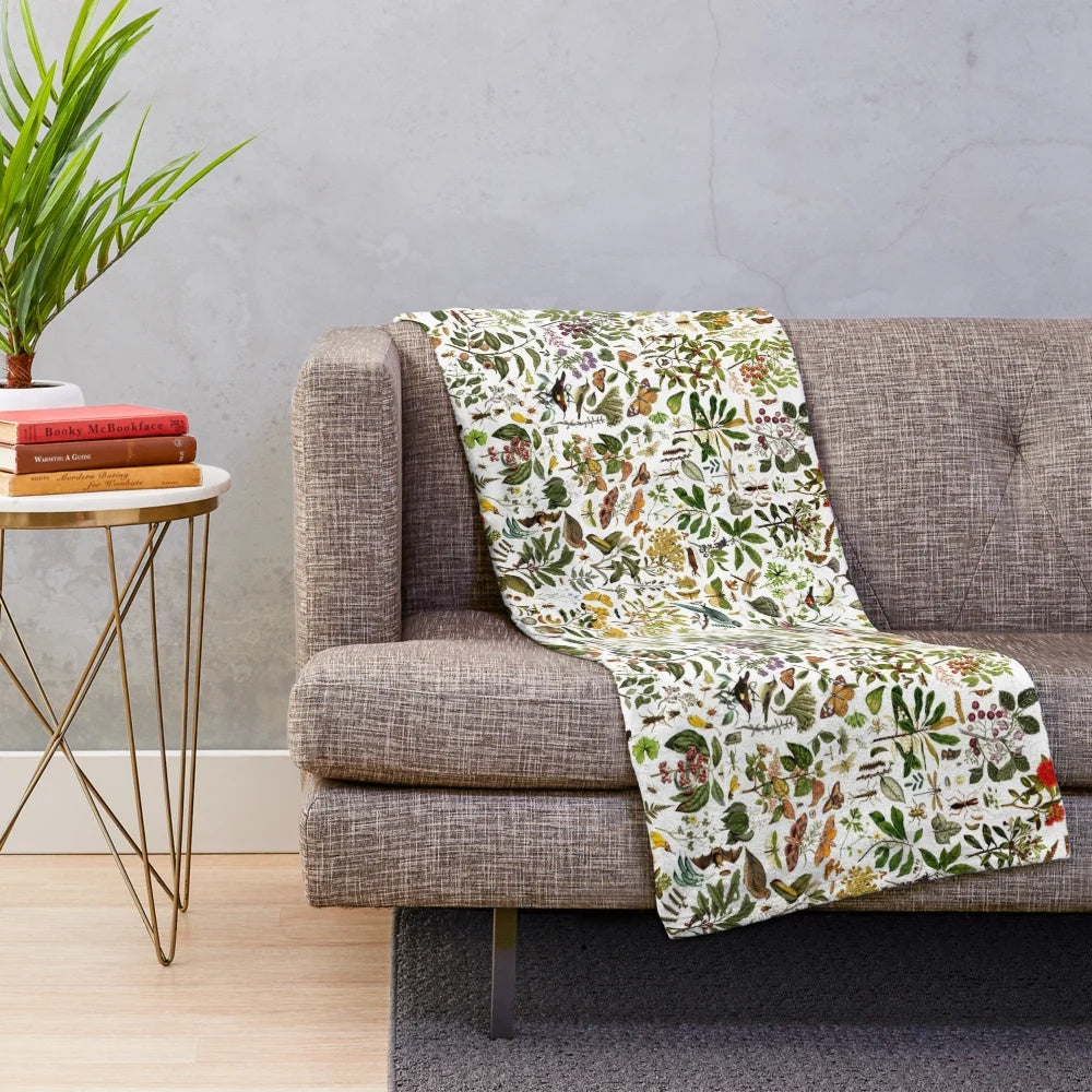 New Zealand nature plush blanket featuring diverse flora and fauna