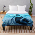 Colorful abstract plush blanket featuring an ocean dream design