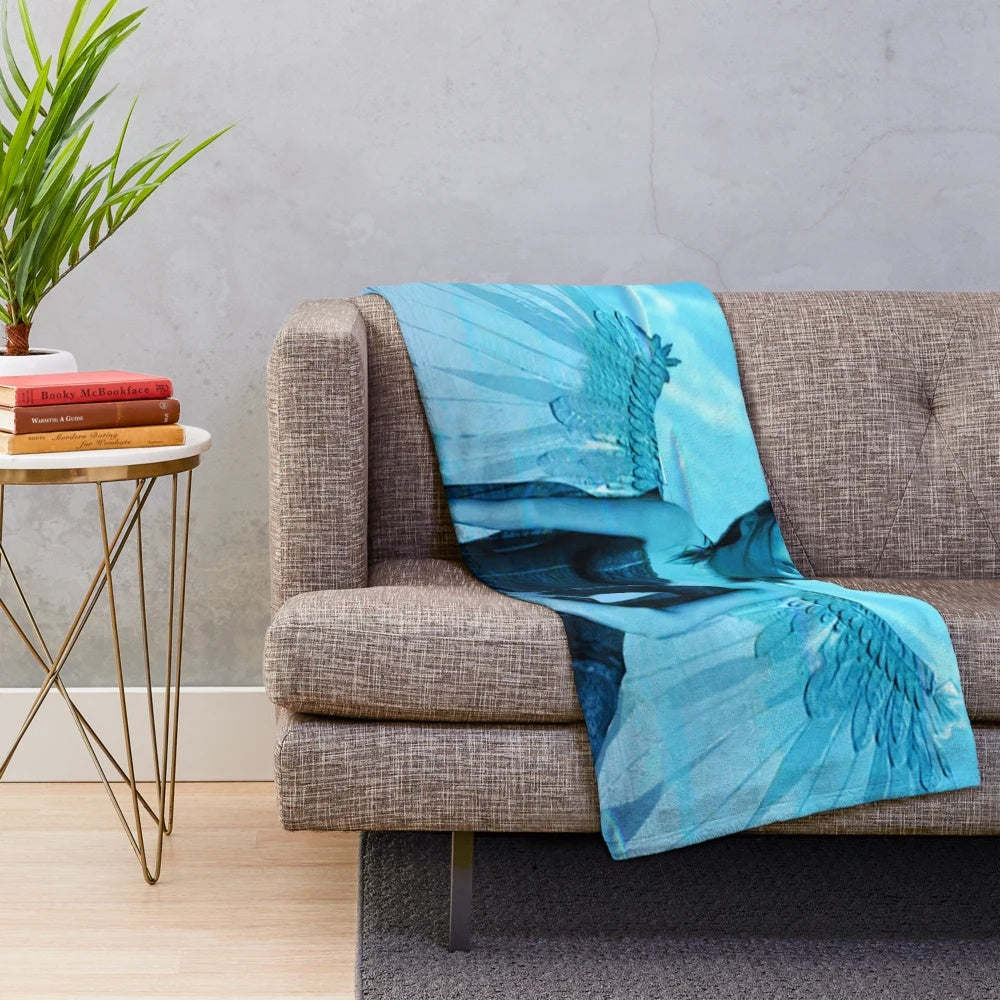 Colorful abstract plush blanket featuring an ocean dream design