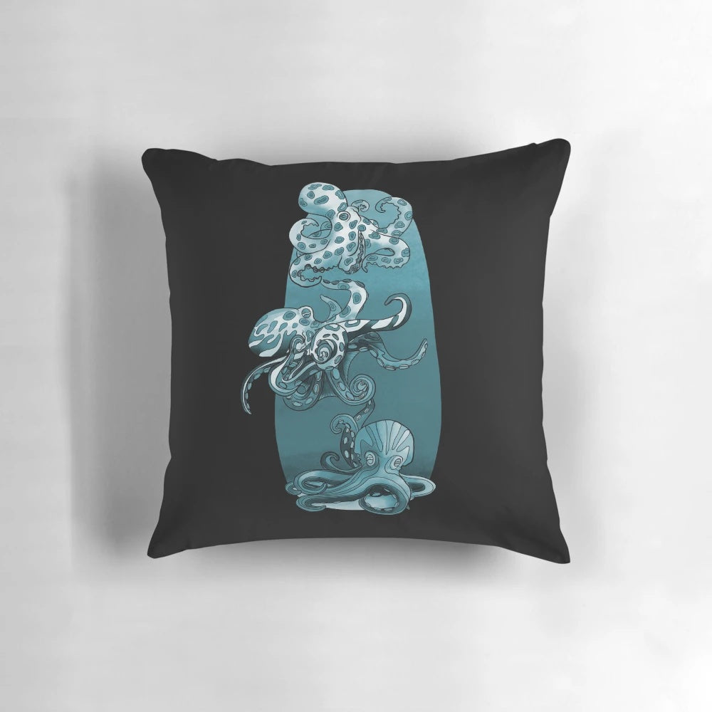 Colorful octopus-themed pillow with intricate tentacle design