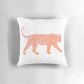 Colorful orange and pink tiger patterned decorative pillow for living room or bedroom