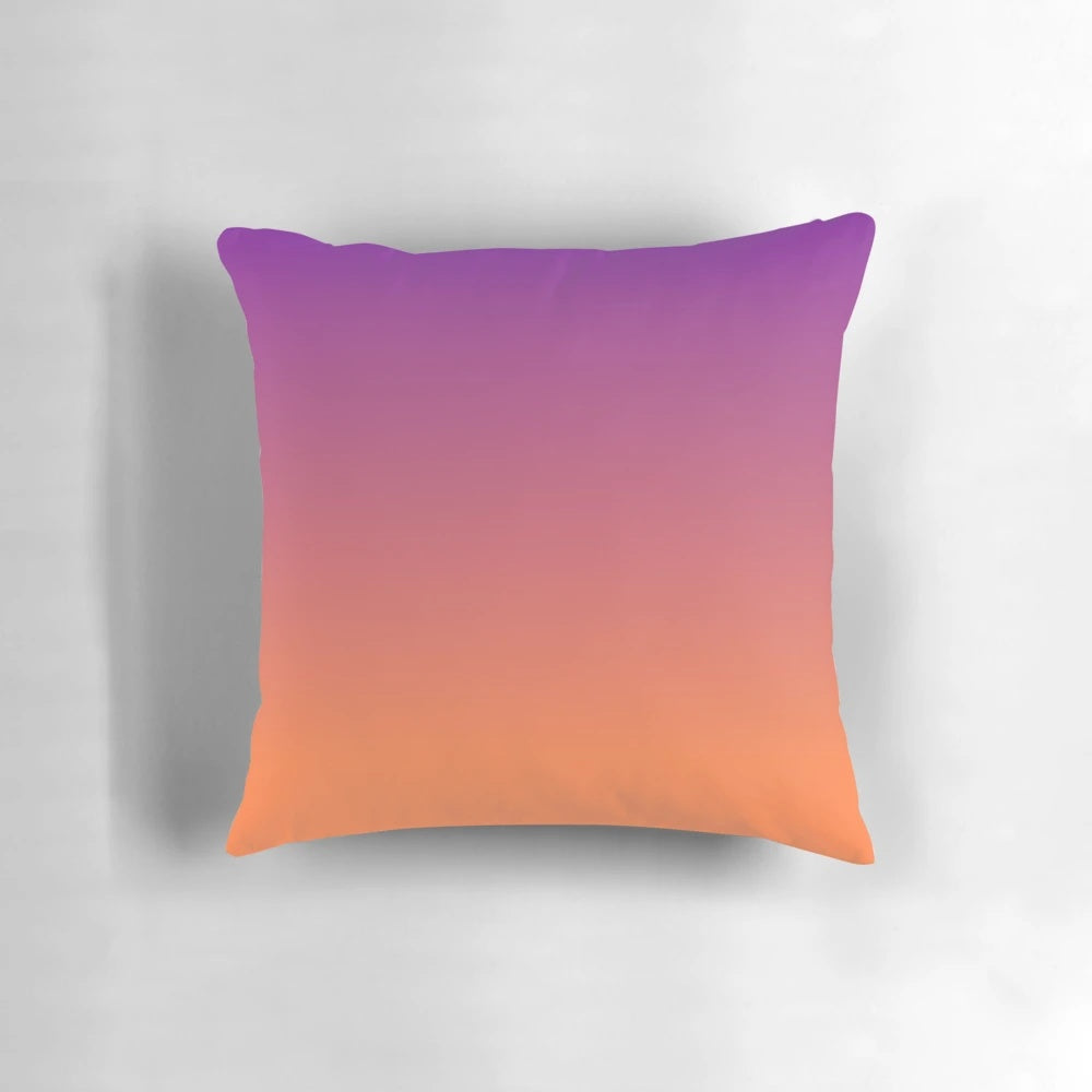 Stylish gradient pillow in orange and purple tones