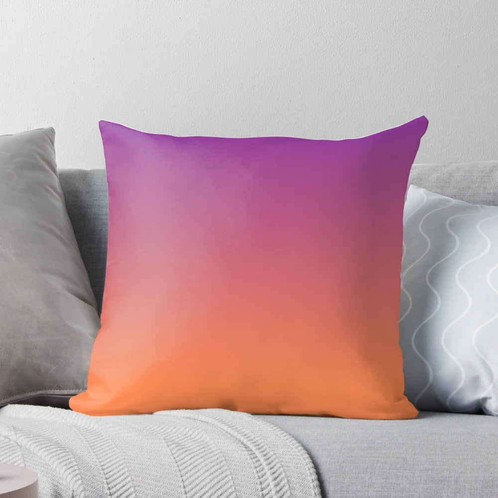 Stylish gradient pillow in orange and purple tones