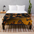 Orange monarch butterfly plush blanket