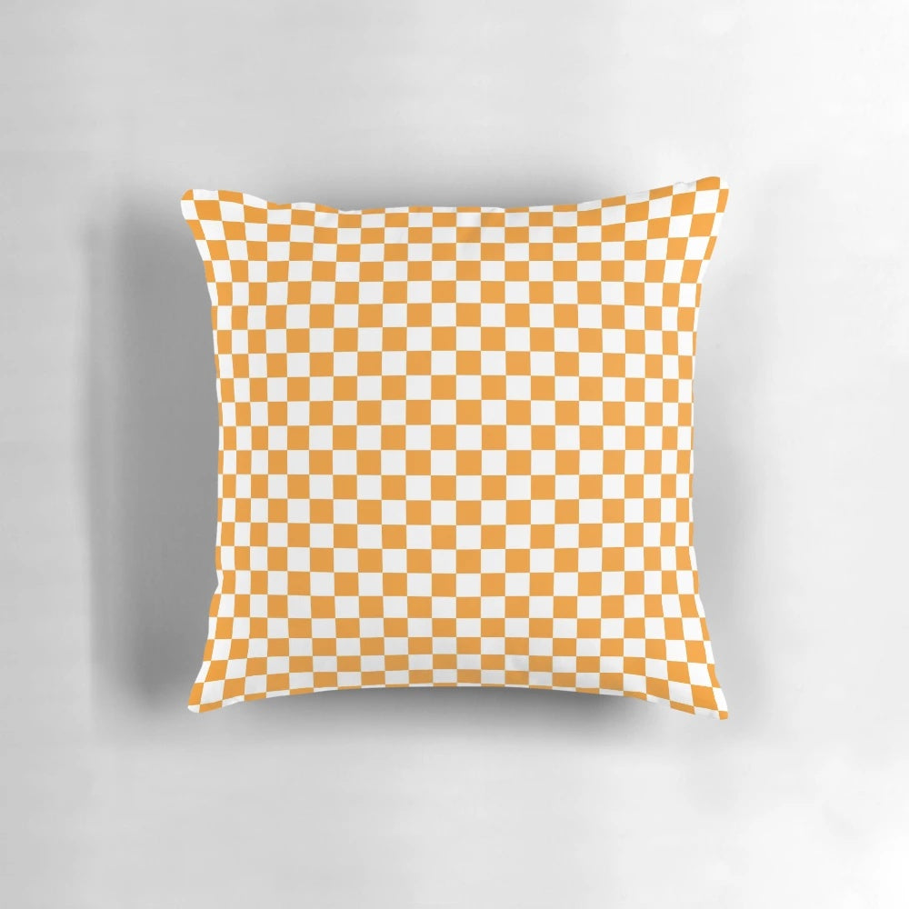 A colorful, patterned pillow featuring the iconic orange hue of the Tennessee Volunteers.