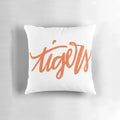 Colorful orange and purple tigers graphic accent pillow