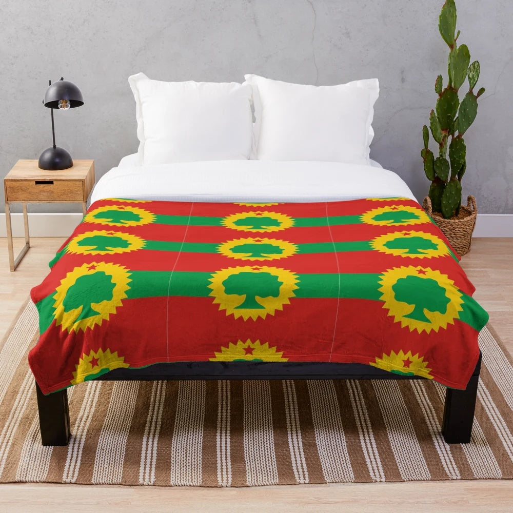Oromo people's flag plush blanket