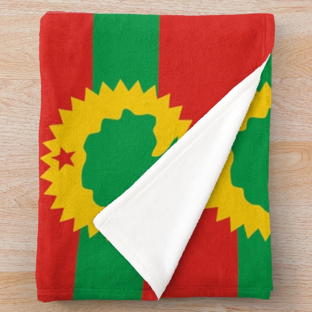Oromo people's flag plush blanket