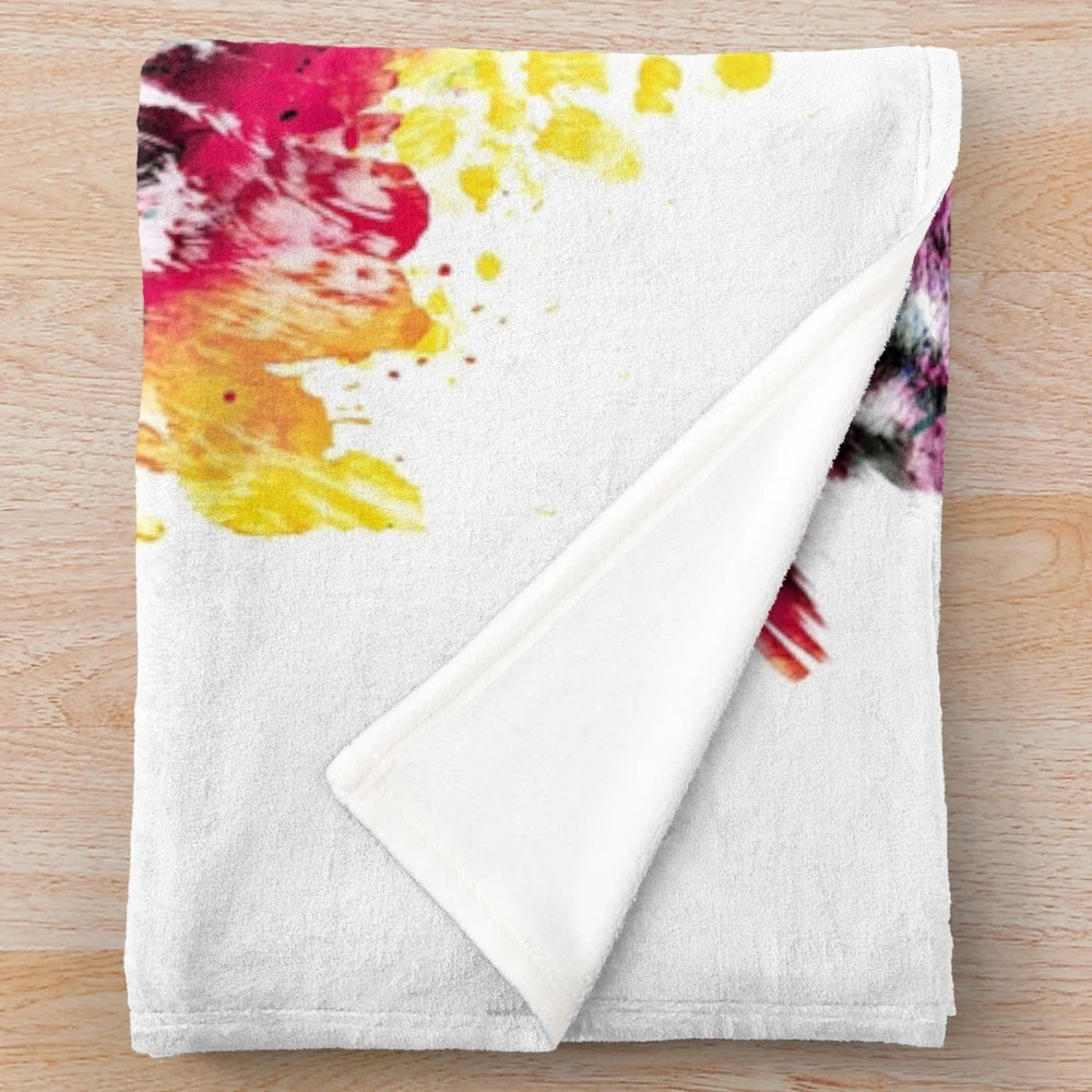 Colorful abstract owl plush blanket for home decor