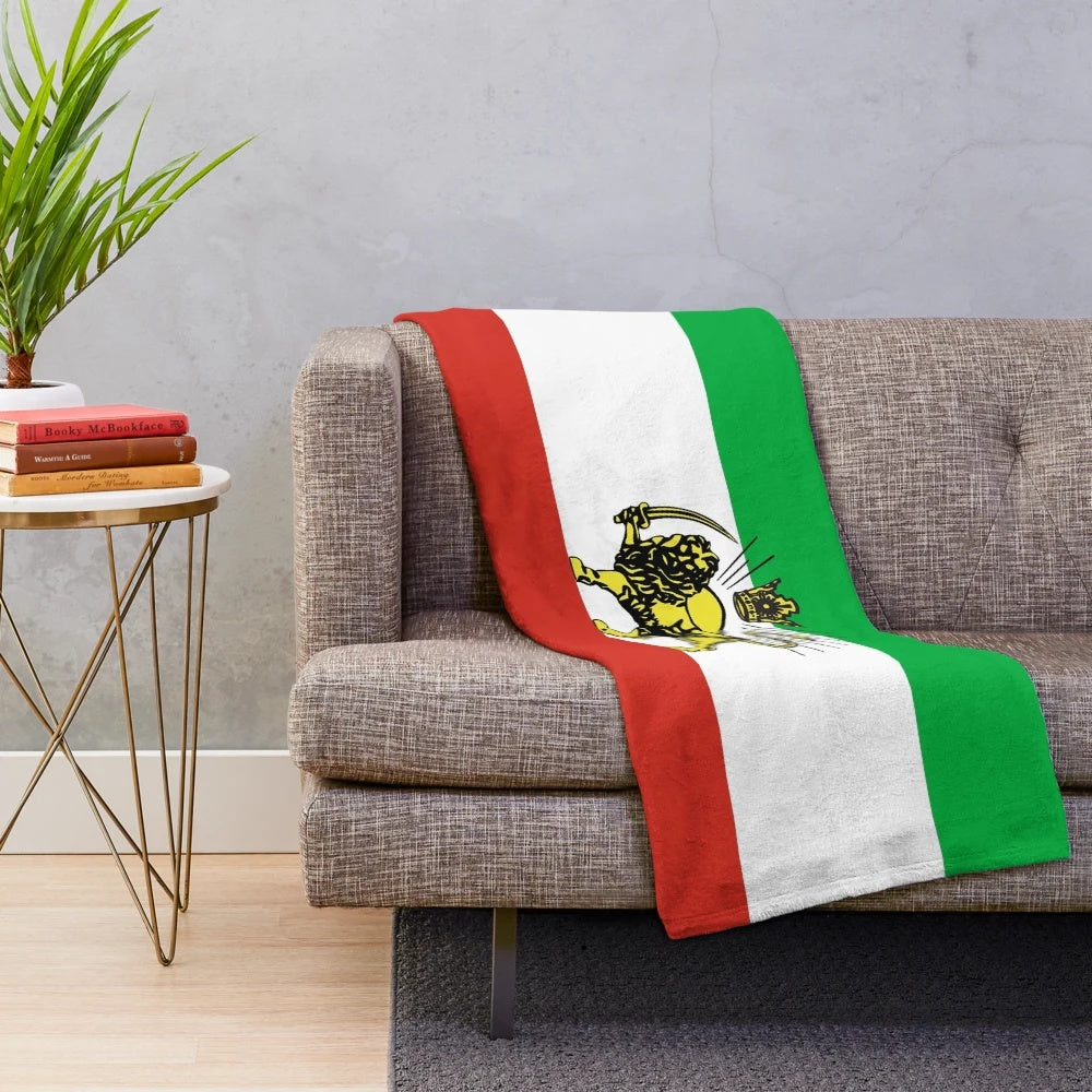 Pahlavi Persian Flag Plush Blanket