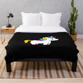 Vibrant pansexual pride LGBTQ unicorn plush blanket
