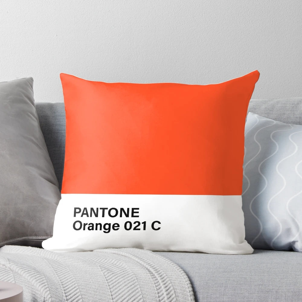Vibrant Pantone Orange 021 C Decorative Throw Pillow