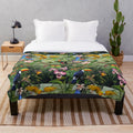 Paradise Plush Blanket with Tropical Jungle Imagery