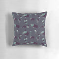 Colorful party animals pattern decorative pillow with toucans, koalas, sloths, elephants, rhinos, and more