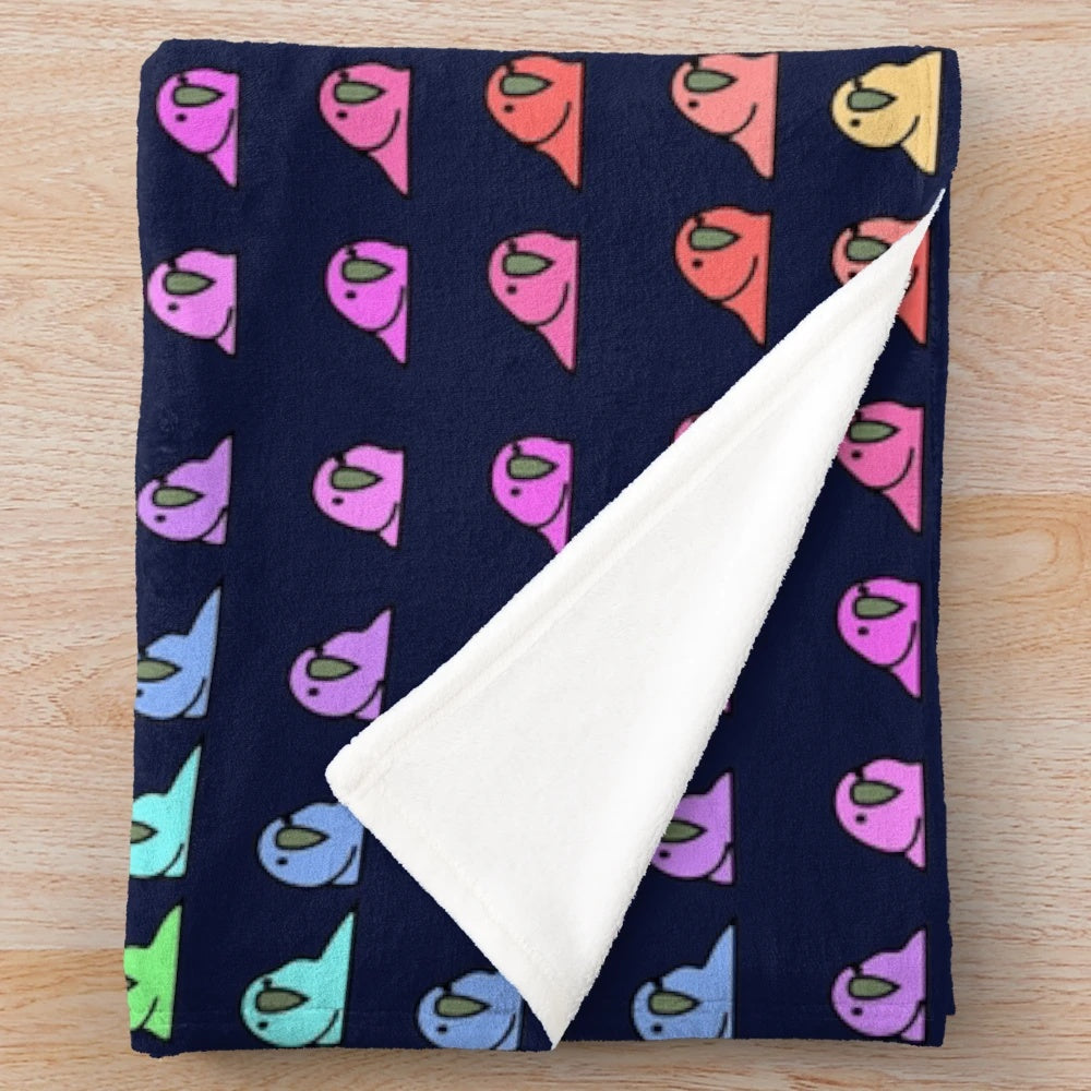 Colorful plush parrot themed blanket