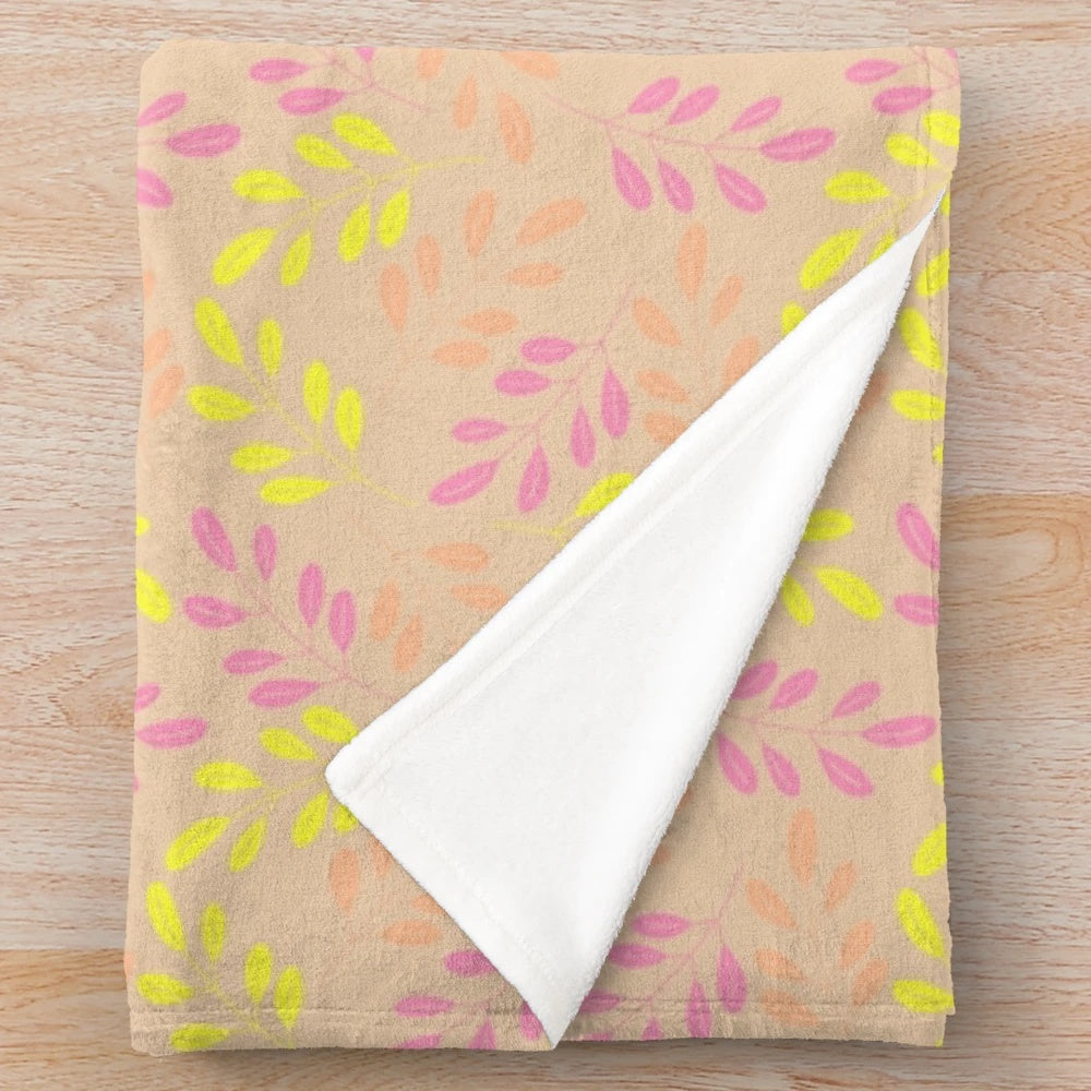 Colorful pastel floral pattern with bright colored twigs
