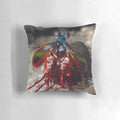 Colorful pillow featuring a realistic peacock mantis shrimp, an exotic underwater creature.