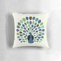 Colorful peacock-patterned decorative pillow for home and kids' room decor