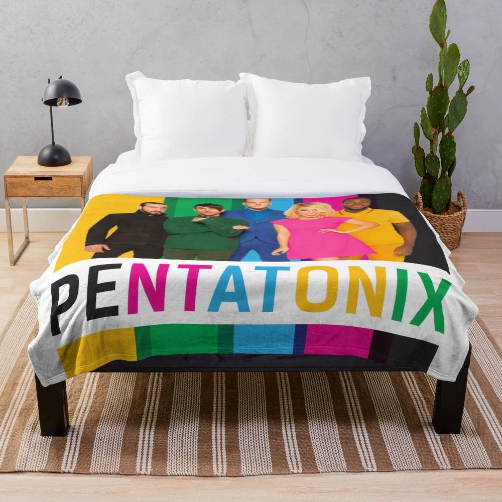 Pentatonix-themed plush blanket in full color