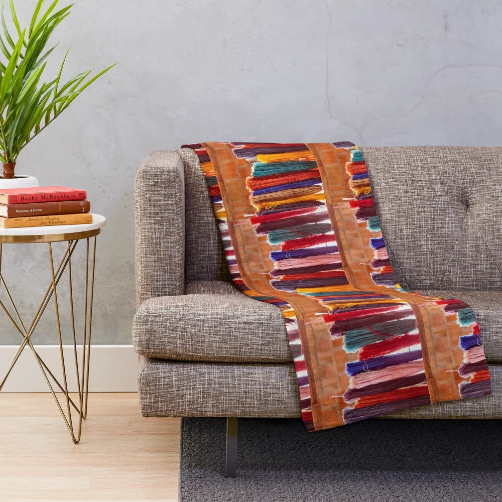 Peruvian Colors Plush Blanket with Vibrant Andes Mountain Designs