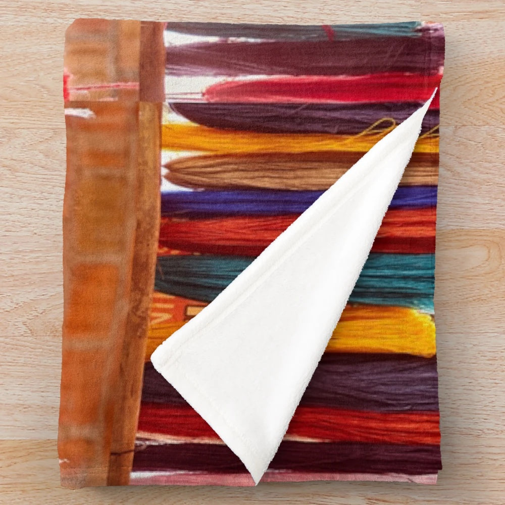 Peruvian Colors Plush Blanket with Vibrant Andes Mountain Designs