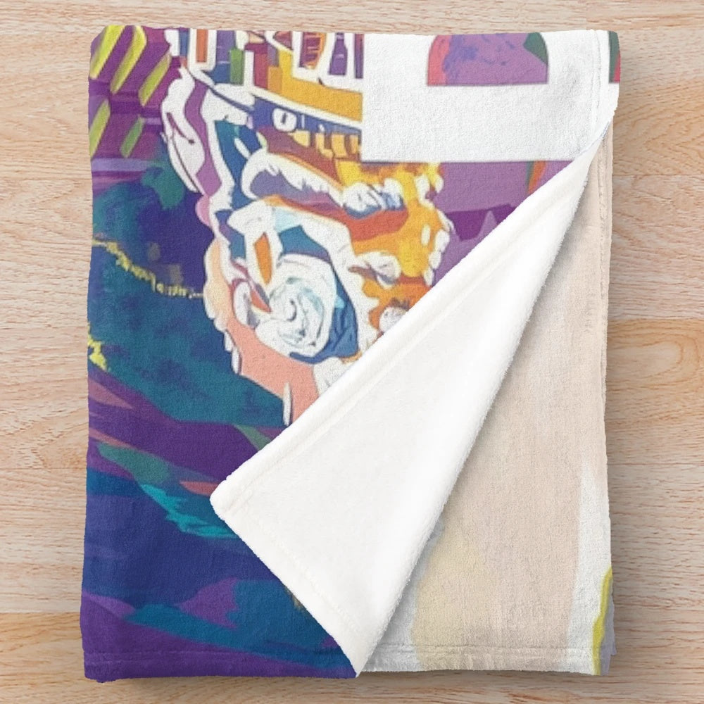 Vibrant Peruvian-inspired colorful plush blanket celebrating Peruvian culture and heritage