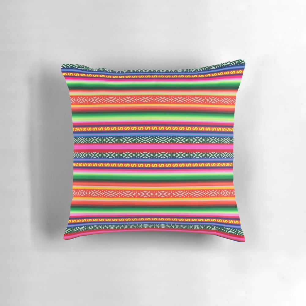 Colorful Peruvian mantle with intricate patterns and vibrant hues, showcasing the rich cultural heritage of Peru.