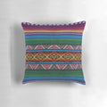 Colorful Peruvian textile pattern pillow featuring Inca and Quechua design elements