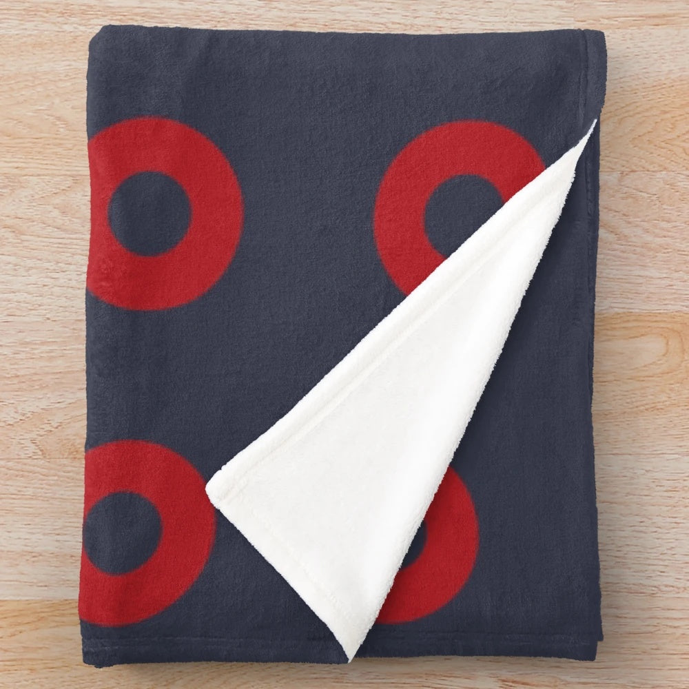 Vibrant phish-inspired donut plush blanket