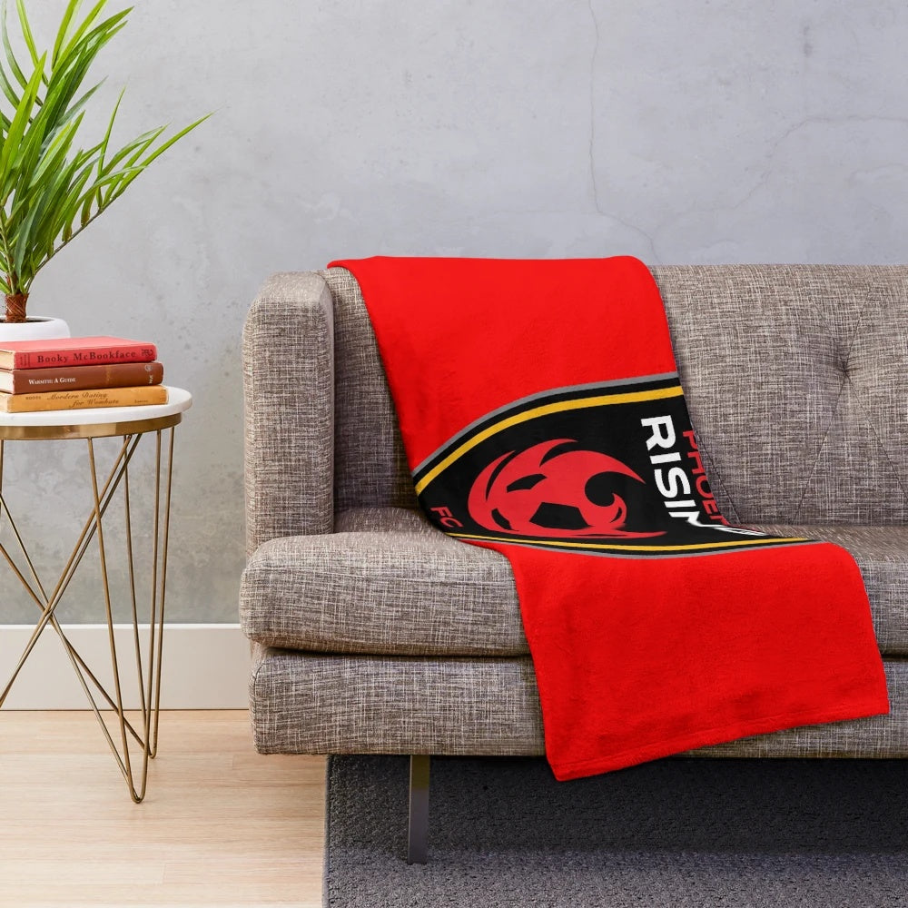 Vibrant phoenix-themed plush blanket for sports fans and home decor