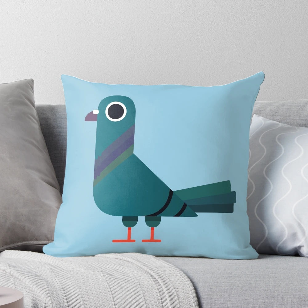 Colorful pigeon-shaped pillow for stylish home accents