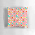Colorful pillow with a digital pill pattern design, perfect for adding a touch of creativity to any room.