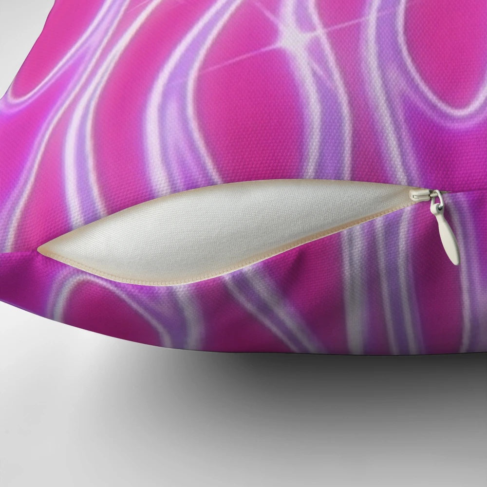 Bright pink pillow with flames and glittery accents, perfect for a y2k inspired aesthetic.