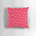 Colorful pink and orange wave pattern decorative pillow