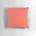 Bright and eye-catching pink and orange zebra print decorative pillow