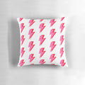Colorful pink and red lightning bolt pattern decorative pillow