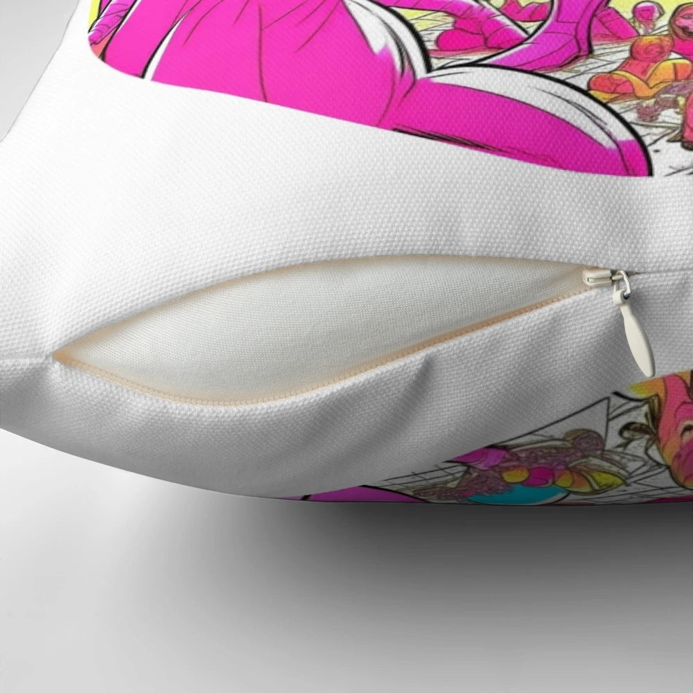A plush, pink pillow featuring a playful donkey design, perfect for crypto and meme enthusiasts.