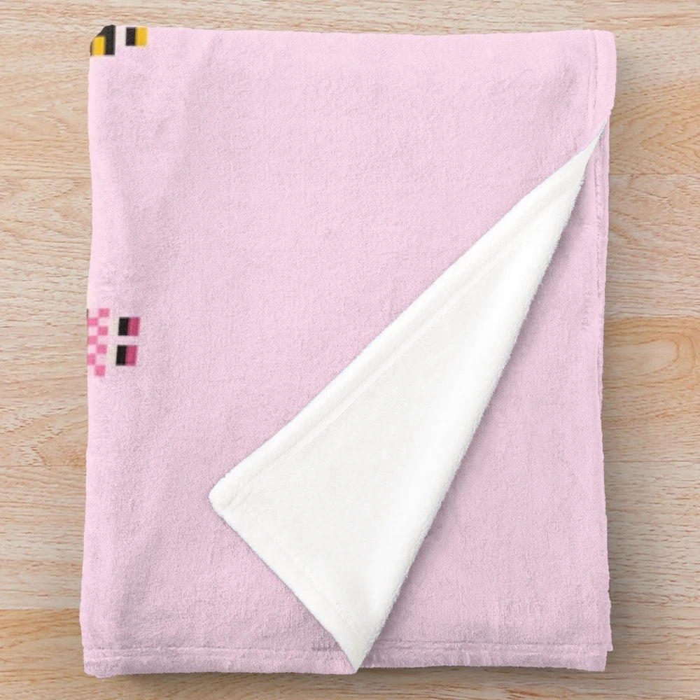 Pixel art plush blanket featuring Poppin Party characters from the anime series Bang Dream!