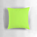 A plain, solid green and yellow pillow with a vibrant, sunny color palette.
