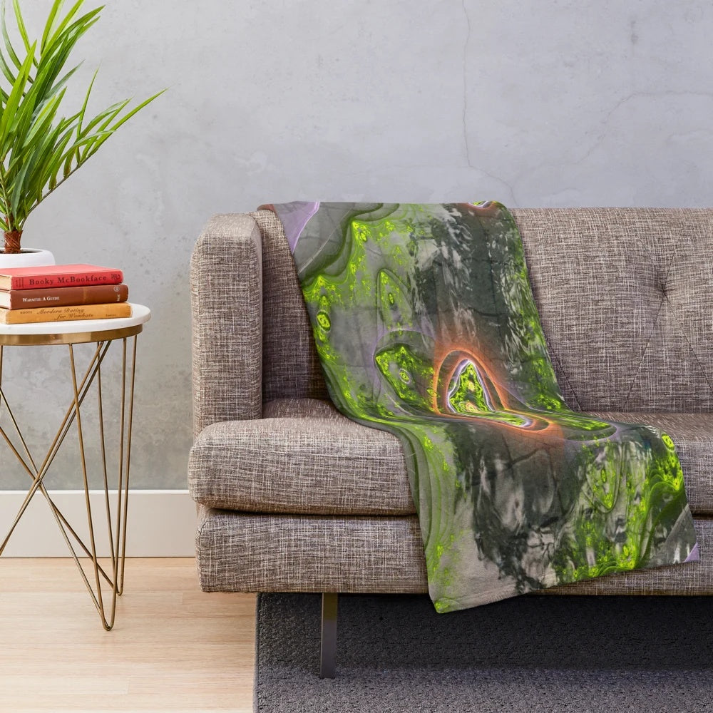 Plush blanket featuring a botanical, abstract pool garden design