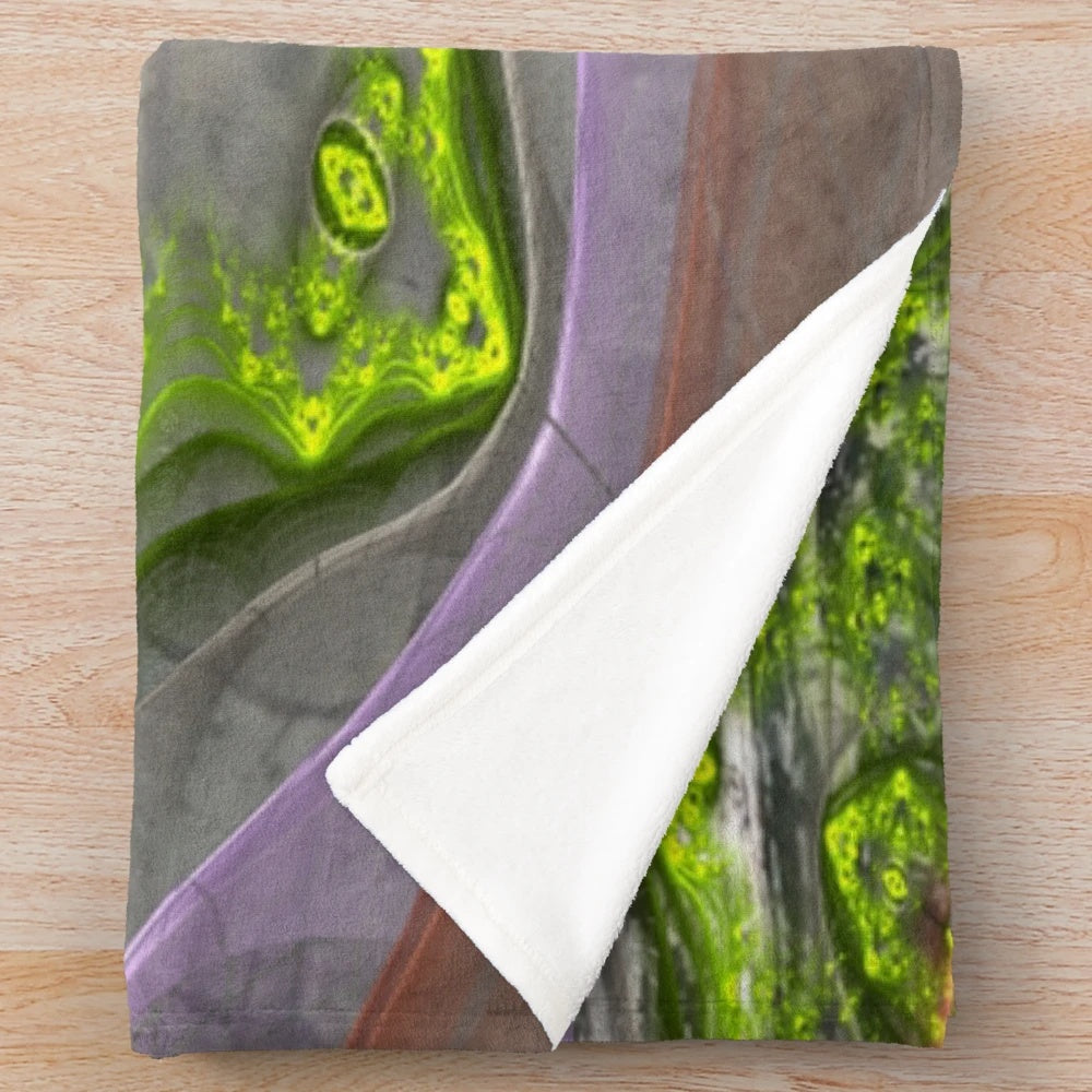 Plush blanket featuring a botanical, abstract pool garden design