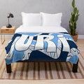 Vibrant plush blanket in psychedelic waves design, perfect for college dorms and university of rhode island fans