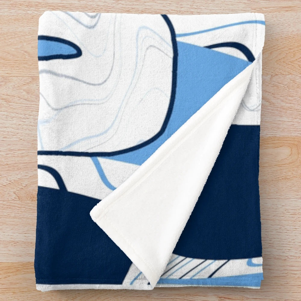 Vibrant plush blanket in psychedelic waves design, perfect for college dorms and university of rhode island fans