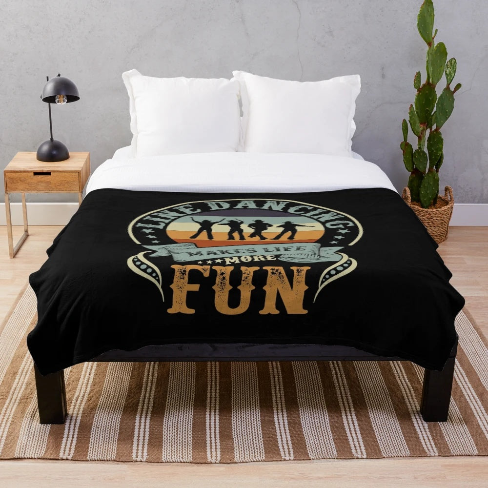 Line dancing plush blanket for dance lovers